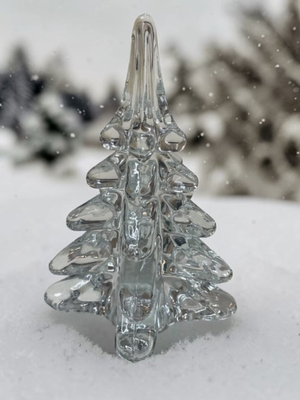 VINTAGE Clear Glass Christmas Tree Figurine
